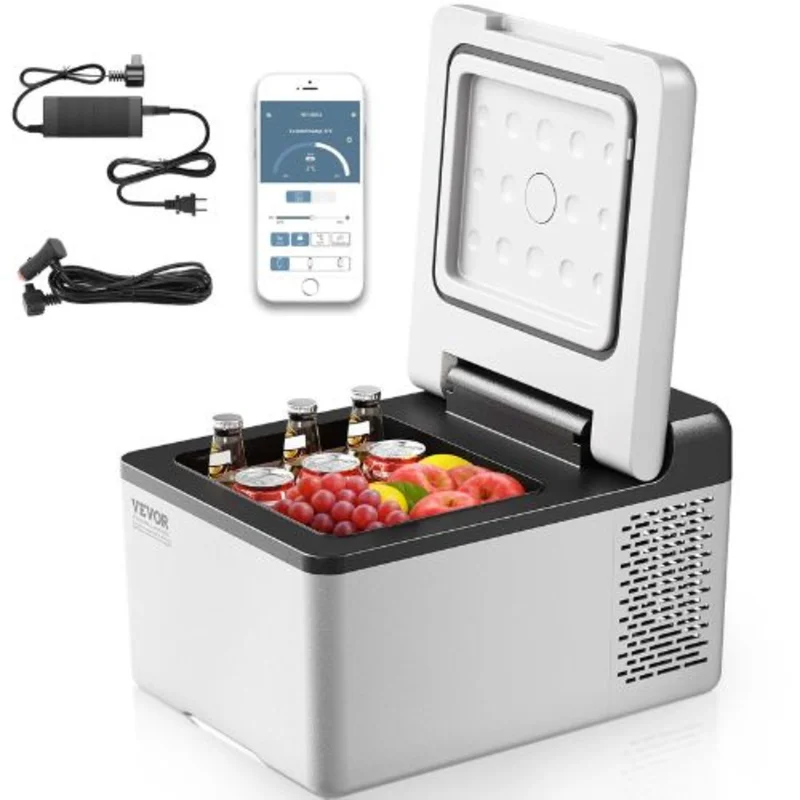12V 10 Qt Portable Refrigerator Mini Freezer (-4~68) with App Control for Camping Travel & Home Use