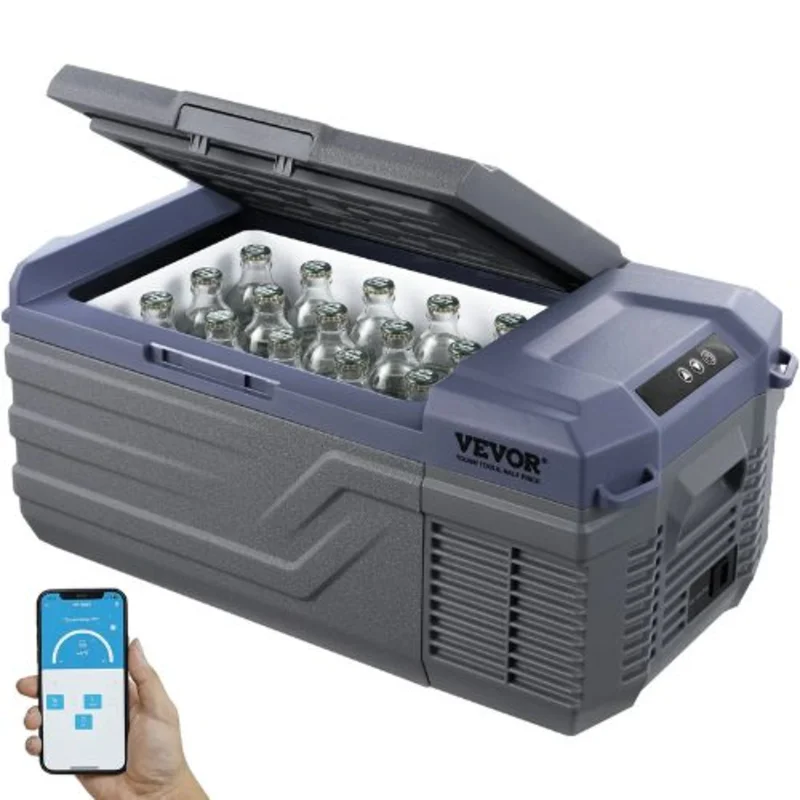 12V 15L Car Refrigerator Single Zone Freezer -4 to 68 Adjustable 12/24V DC & 100-240V AC for Outdoor Camping & RV Use