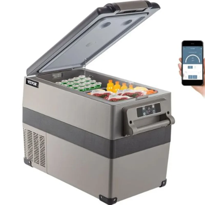 12V 48 Qt Portable Refrigerator Fast Cooling Freezer with App Control for Car Truck Camping & Home Use (Black)