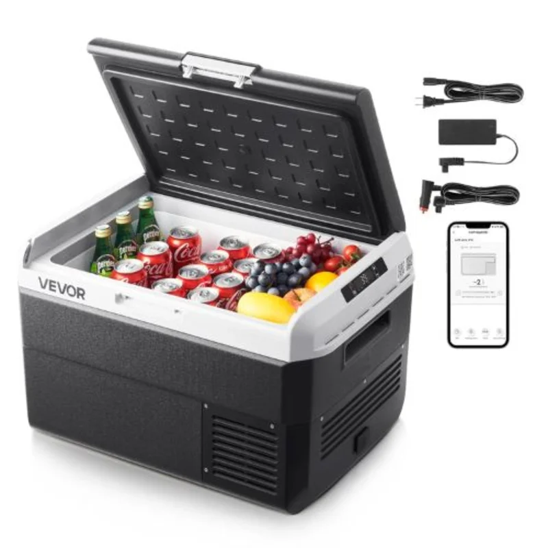 12V Car Refrigerator 52.8QT/50L Portable Freezer -4 to 68 12/24V DC & 100-240V AC for RV & Camping