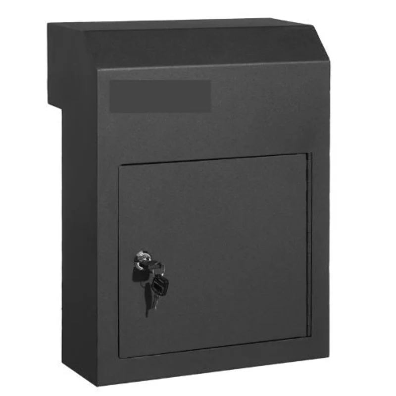 12x6x16" Heavy Duty Steel Through The Door Key Drop Box with Mail Drop Box