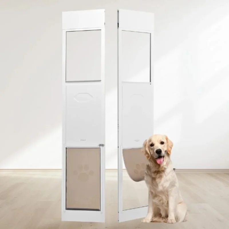 13 5/8" x 23 5/8" Dog Door for Sliding Glass Door for Sliding Doors with Hinge Structure Flap for Large-Sized Dogs