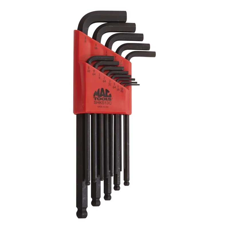 13-PC. SAE Long Arm Ball-End Hex L-Key Set