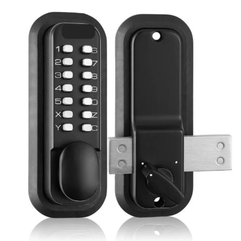 14-Digit Mechanical Keypad Gate Lock with Knob, Outdoor Waterproof OL601HD2-B-01