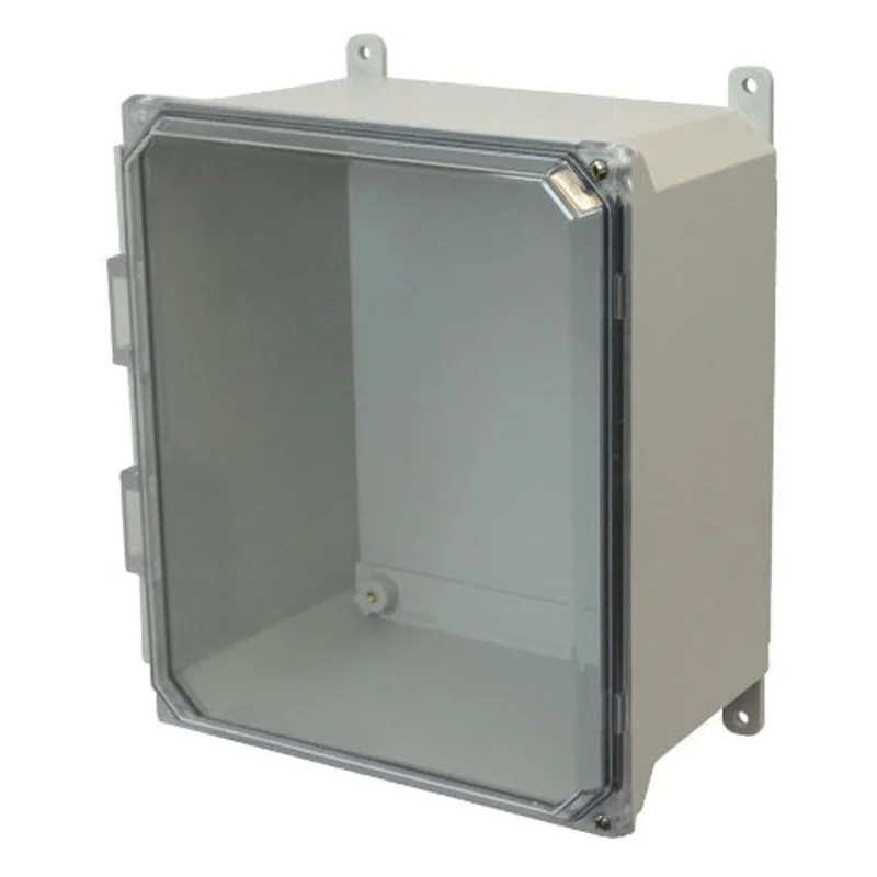 14 Inch Height JIC Size Fiberglass Enclosure with Clear Covers AMU1426CCH