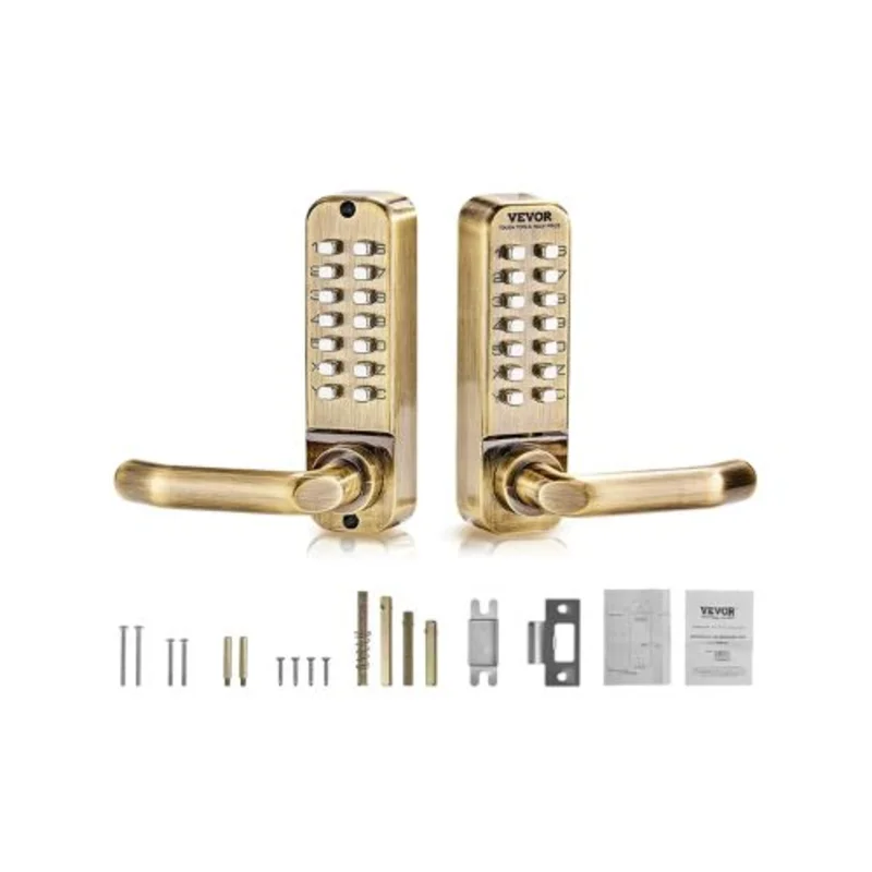 14 Key Mechanical Keyless Entry Door Lock with Handle for Home Office Fence Garage