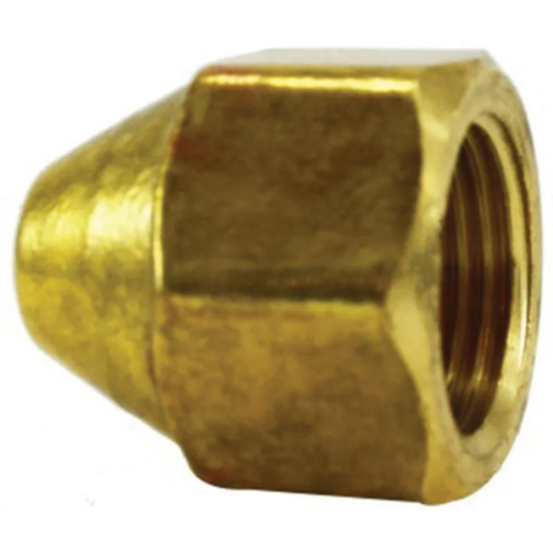 14 LH Cap POL Flare to Pipe Thread Adapter for Gas and Fluid Applications Brass 34031