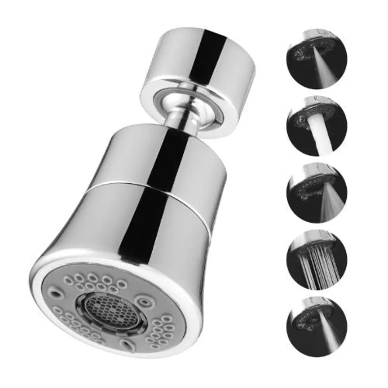 15/16" 360 Swivel Faucet Aerator, 5-Function Sink Sprayer Attachment with 55/64" Adapter