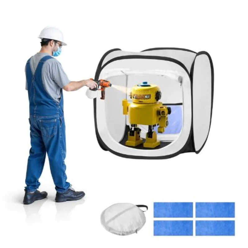 15.94 x 15.94 x 16.9 Pop-Up Paint Booth Tent for Small Models & Crafts