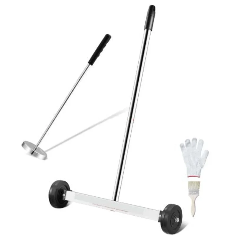 15-Inch Magnetic Sweeper with Wheels and Adjustable Handle