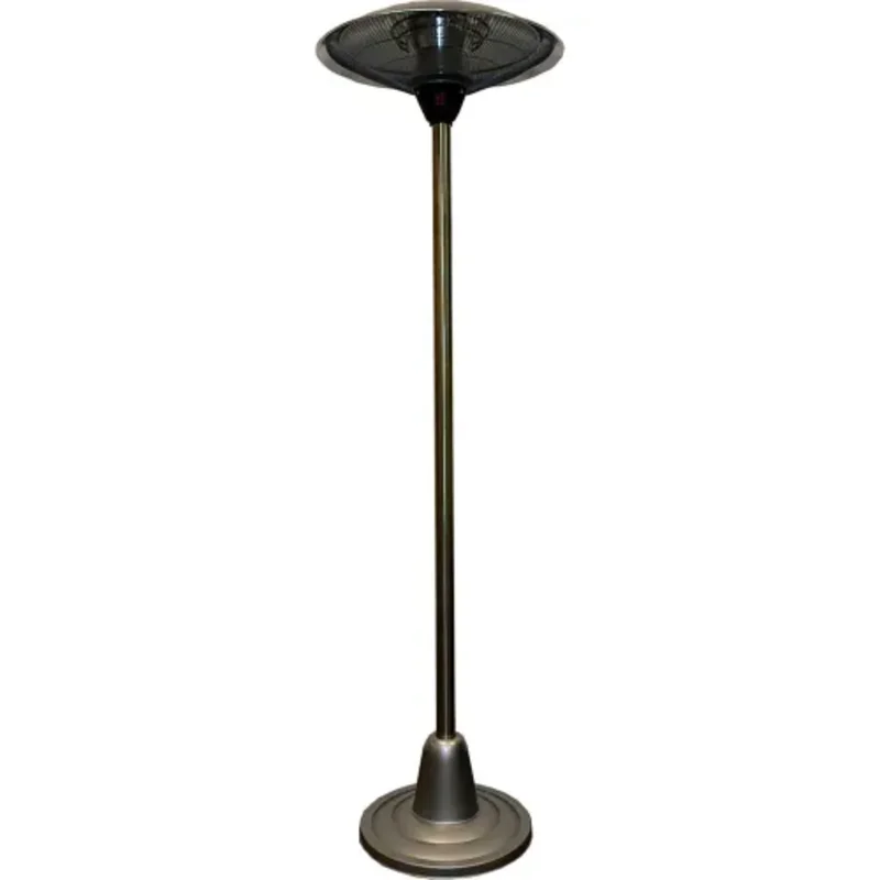 1500W 120V Hiland Standing Electric Patio Heater Stainless Steel Silver Finish HIL-PHH-1500BS
