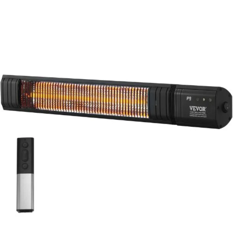 1500W Infrared Electric Heater with Remote Control, Wall-Mounted for Indoor & Outdoor Use
