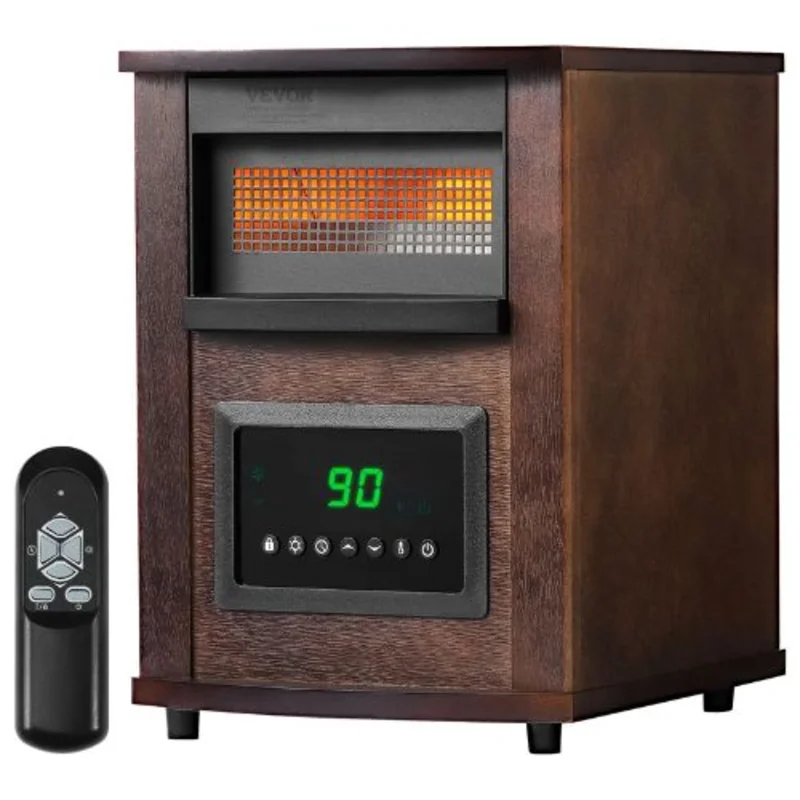 1500W Infrared Electric Heater with Remote, Timer & LED Display for Indoor/Outdoor Use