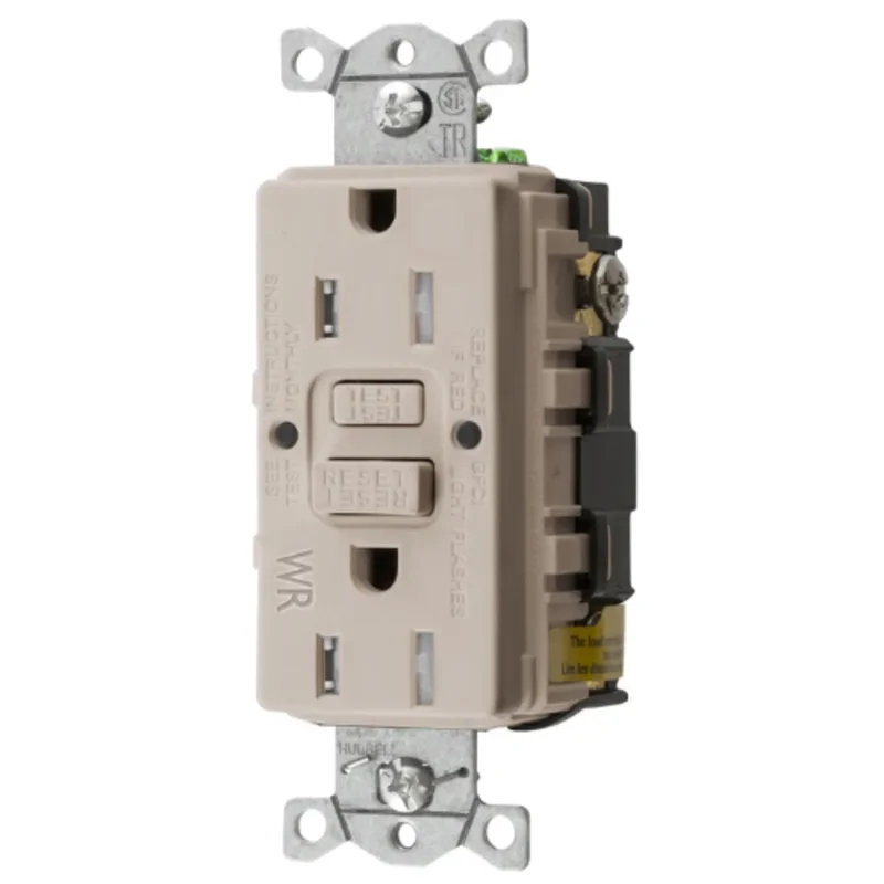15A 125V 2 Pole 3 Wire Grounding Commercial Hospital Grade Tamper and Weather Resistant GFCI Receptacle GFTWRST15LAU