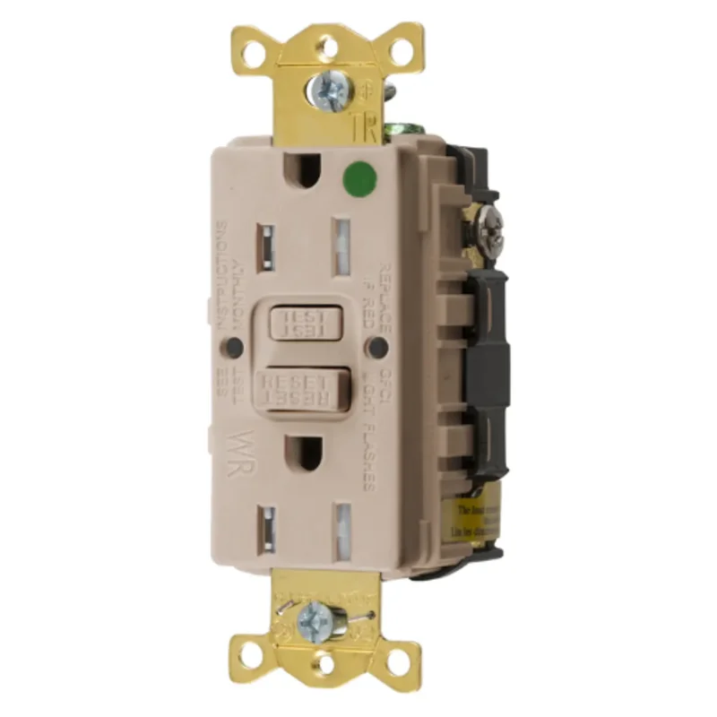 15A 125V 2 Pole 3 Wire Grounding Commercial Hospital Grade Tamper and Weather Resistant GFCI Receptacle GFTWRST82ALU