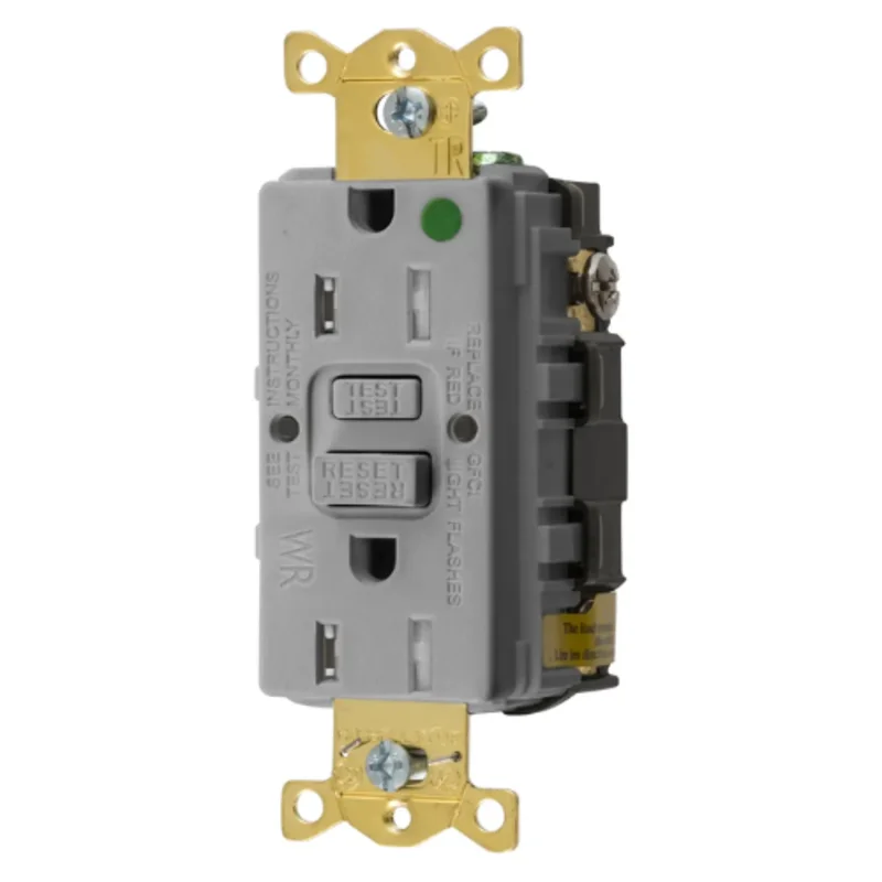 15A 125V 2 Pole 3 Wire Grounding Commercial Hospital Grade Tamper and Weather Resistant GFCI Receptacle GFTWRST82GYU