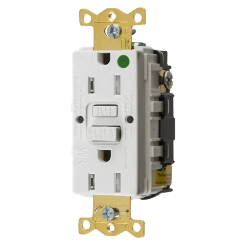 15A 125V 2 Pole 3 Wire Grounding Commercial Hospital Grade Tamper and Weather Resistant GFCI Receptacle GFTWRST82WU