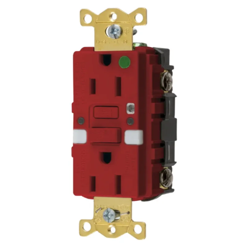 15A 125V 2 Pole 3 Wire Grounding Commercial Hospital Grade with Nightlight GFCI Receptacle GFRST82RNL
