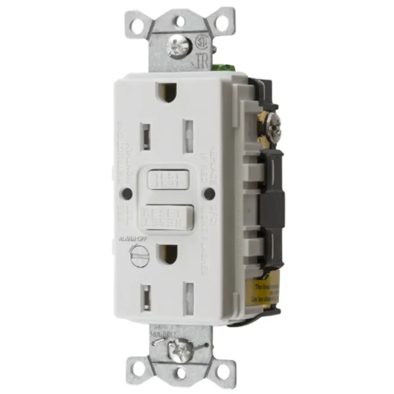 15A 125V 2 Pole 3 Wire Grounding Power Protection Products 5-15R with Alarm GFCI Receptacle GFTRST15WB