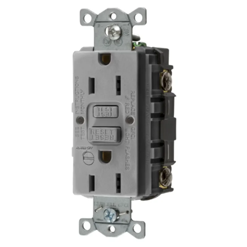 15A 125V 2 Pole 3 Wire Grounding Straight Blade Devices Commercial Grade GFCI Receptacle GFRST15GYB
