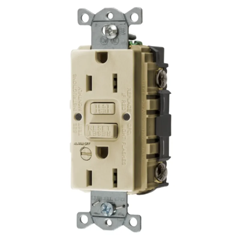 15A 125V 2 Pole 3 Wire Grounding Straight Blade Devices Commercial Grade GFCI Receptacle GFRST15IB