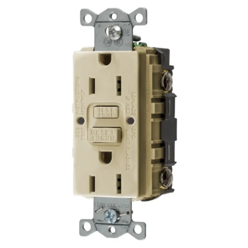 15A 125V 2 Pole 3 Wire Grounding Straight Blade Devices Commercial Grade GFCI Receptacle GFRST15IU