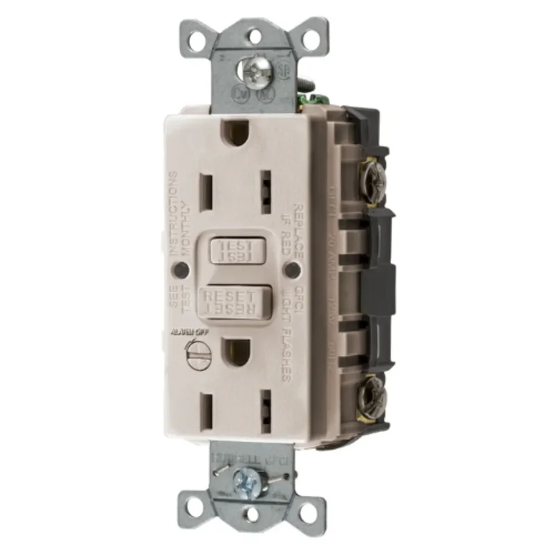 15A 125V 2 Pole 3 Wire Grounding Straight Blade Devices Commercial Grade GFCI Receptacle GFRST15LAB