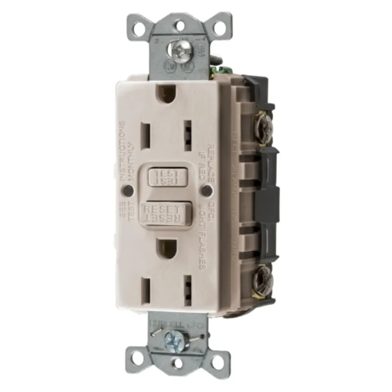 15A 125V 2 Pole 3 Wire Grounding Straight Blade Devices Commercial Grade GFCI Receptacle GFRST15LAU