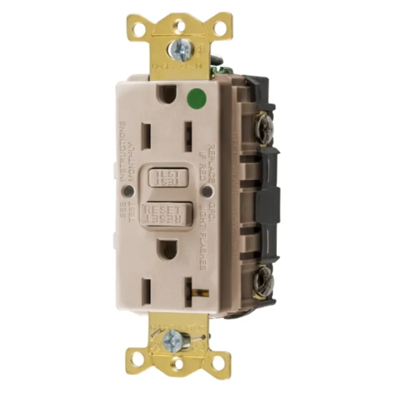 15A 125V 2 Pole 3 Wire Grounding Straight Blade Devices Commercial Grade GFCI Receptacle GFRST82ALU