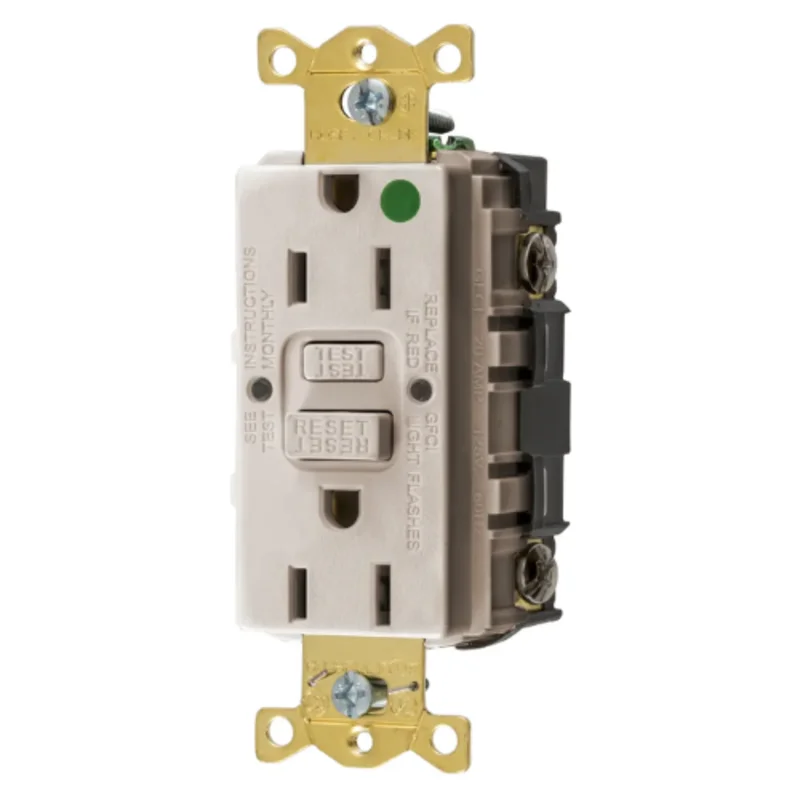 15A 125V 2 Pole 3 Wire Grounding Straight Blade Devices Commercial Grade GFCI Receptacle GFRST82LAU