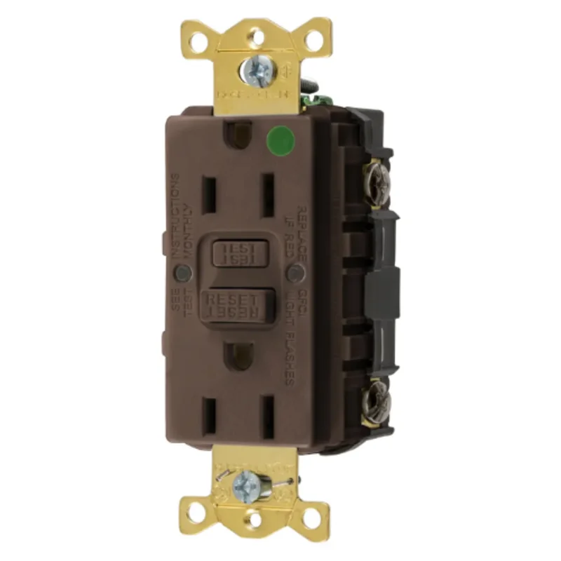 15A 125V 2 Pole 3 Wire Grounding Straight Blade Devices Commercial Grade GFCI Receptacle GFRST82U