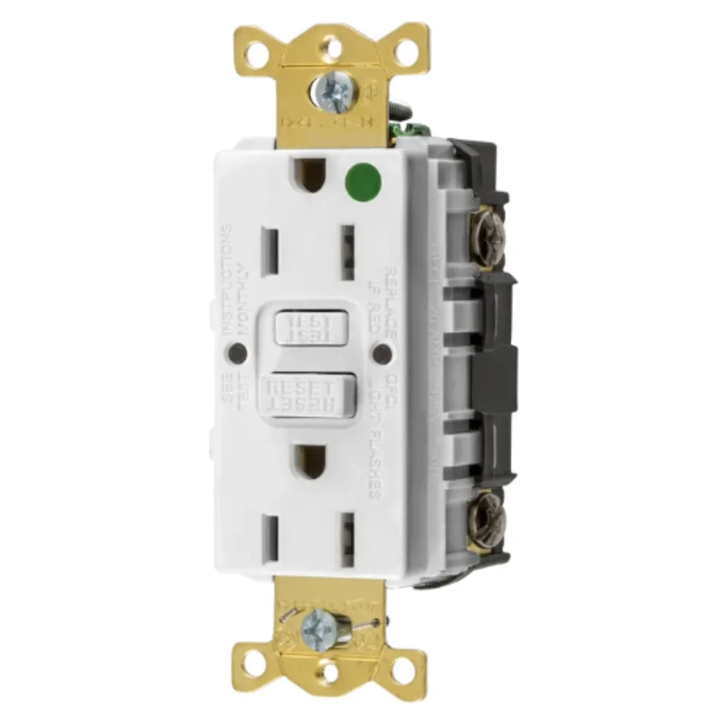15A 125V 2 Pole 3 Wire Grounding Straight Blade Devices Commercial Grade GFCI Receptacle GFRST82WU