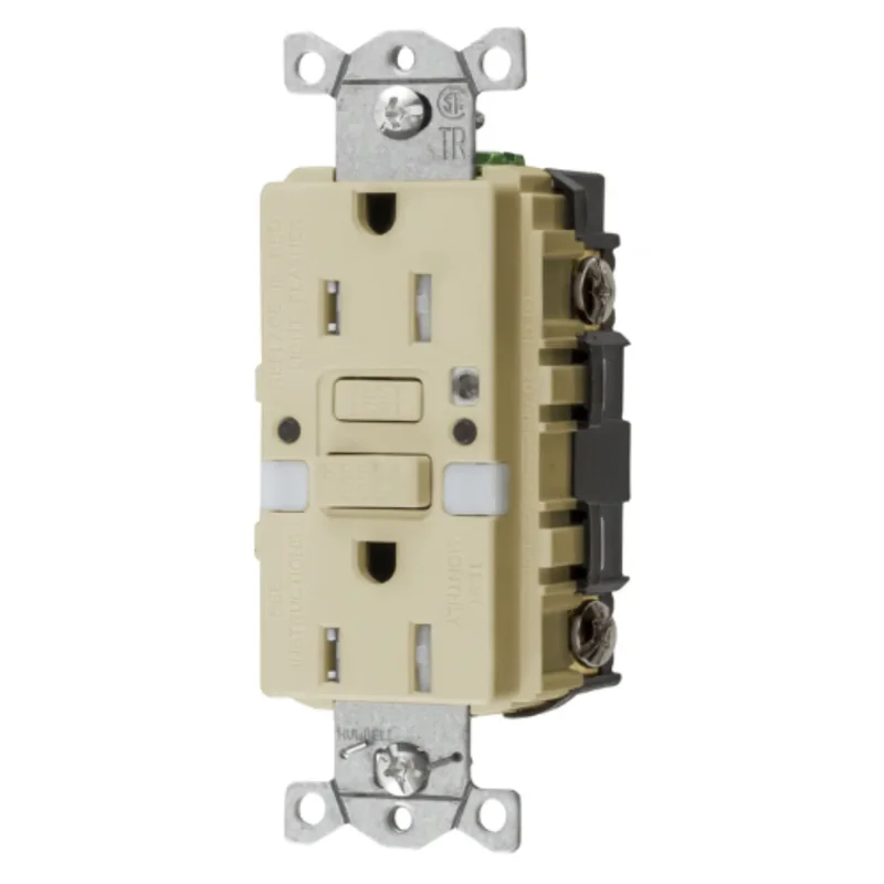 15A 125V 2 Pole 3Wire Grounding Heavy Duty Commercial with Nightlight GFCI Receptacles GFTRST15INL