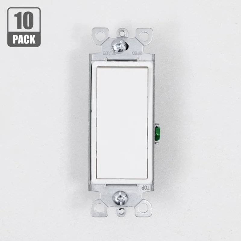 15A 277AC Decorator Single Pole Switch Rated ESW-1P5D(Pack of 10)