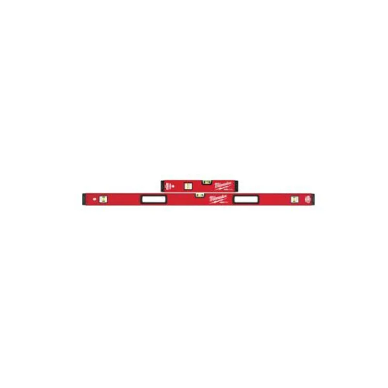 16 & 48 Inch Heavy Duty 2 Piece Box Beam Level Set Red MLBXS1648