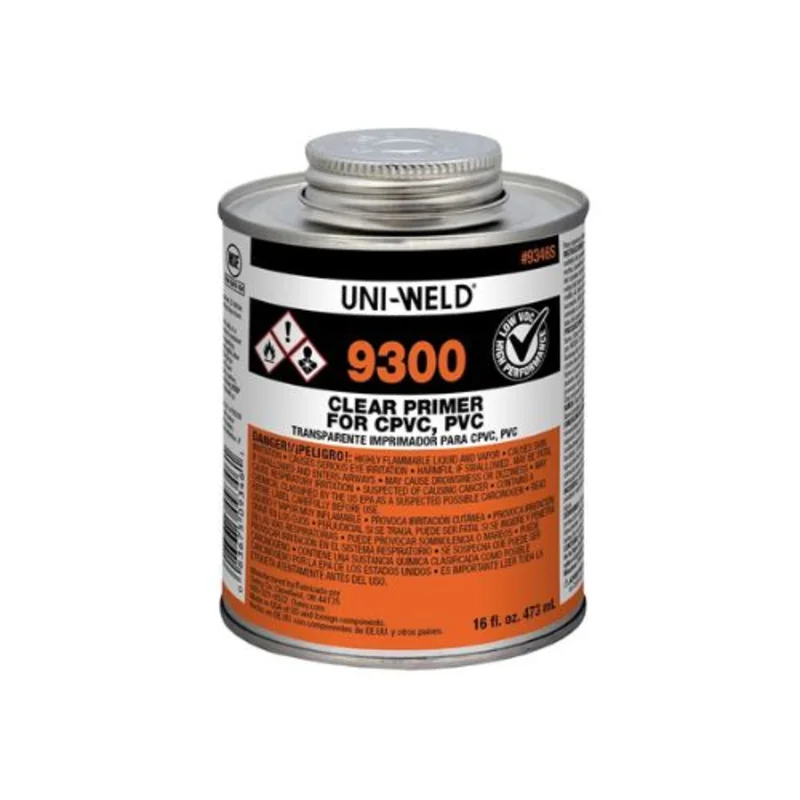 16 oz Clear Solvent Primer For PVC Pipe Joints Clear G9346S
