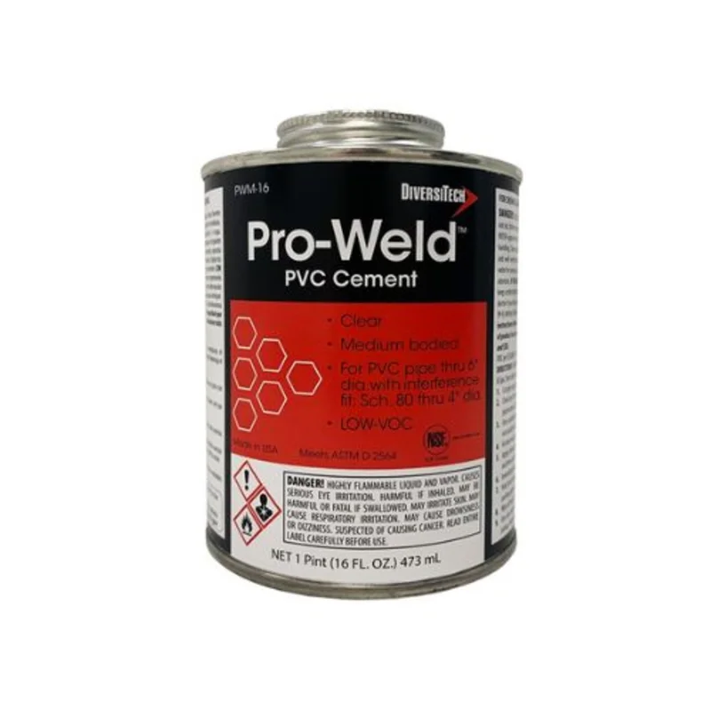 16 oz Premium Medium Bodied PVC Conduit Cement Clear PWM-16