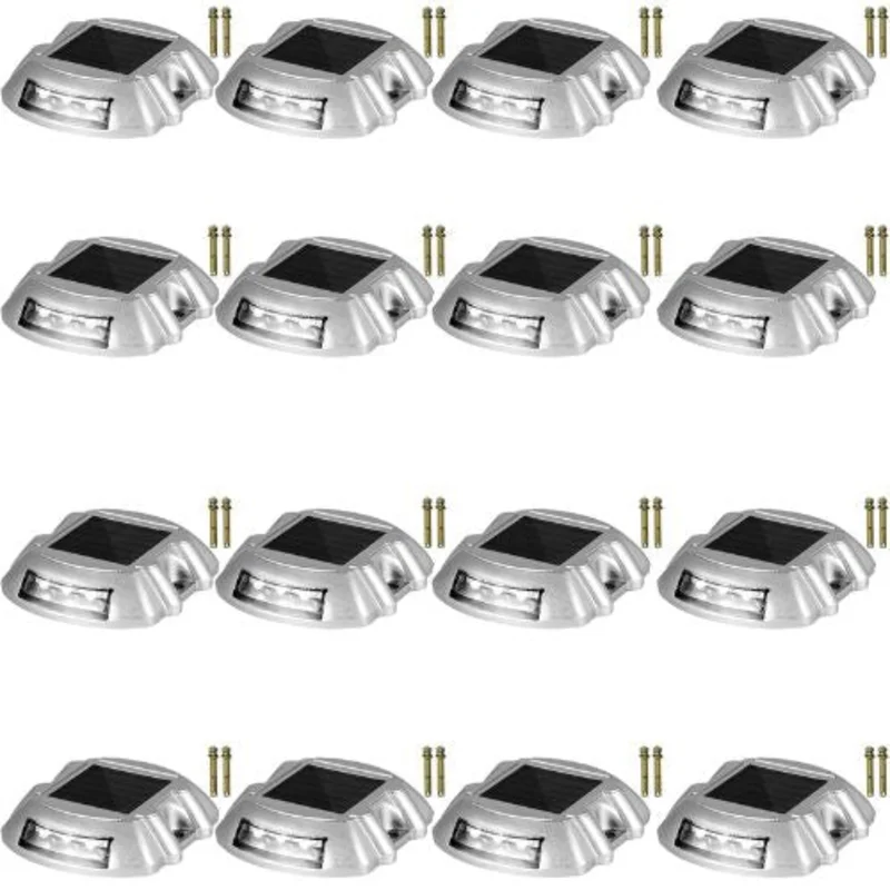 16-Pack Solar Driveway Lights Bright White LED Waterproof Outdoor Deck Lights for Pathway & Walkway