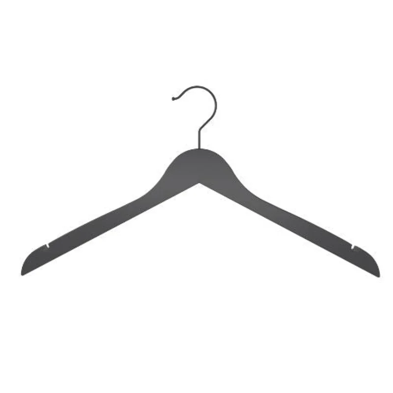 17 Inch Long Flat Wooden Blouse & Dress Hangers Black WH1761NCB (Pack of 50)
