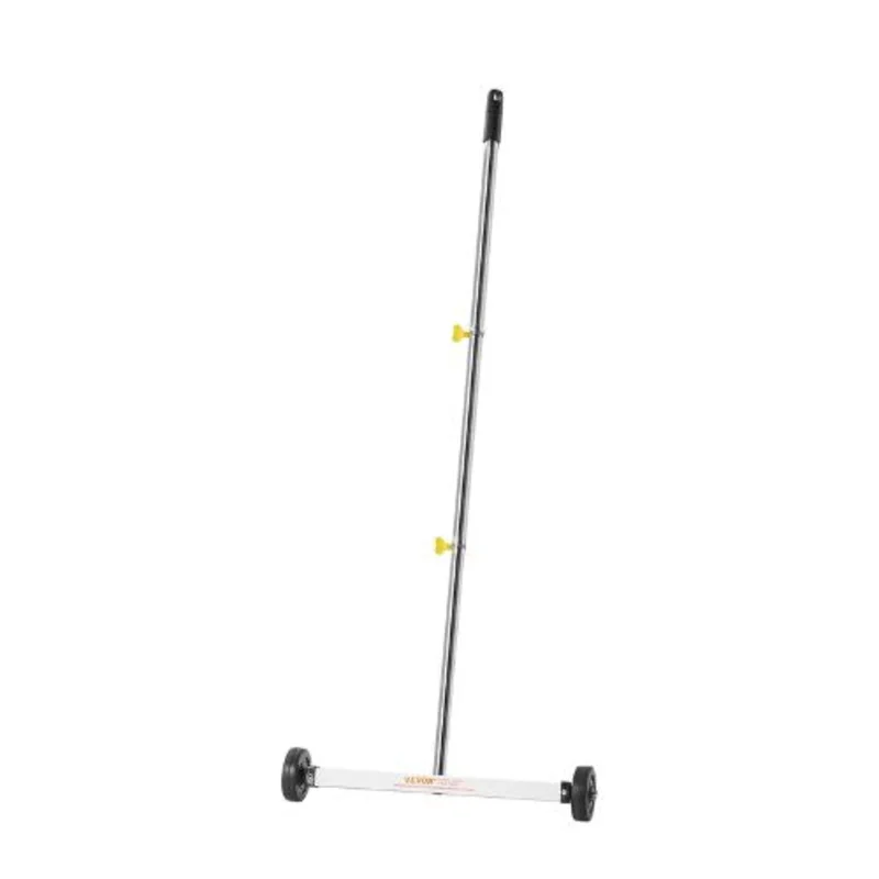 17 Inch Magnetic Sweeper with Wheels with Adjustable Handle for Garages Roofing Projects