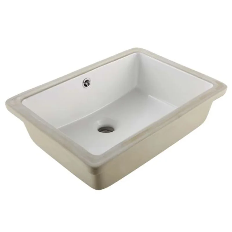 18.5" x 13.19" Rectangular Undermount Bathroom Sink White Ceramic Basin with Overflow