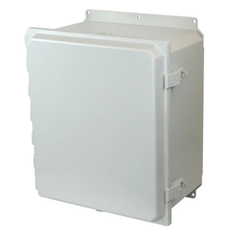 18 Inch Height Gray Polycarbonate Solid Wall Mount Non Metallic Snap Latch Enclosure AMP1860NLF