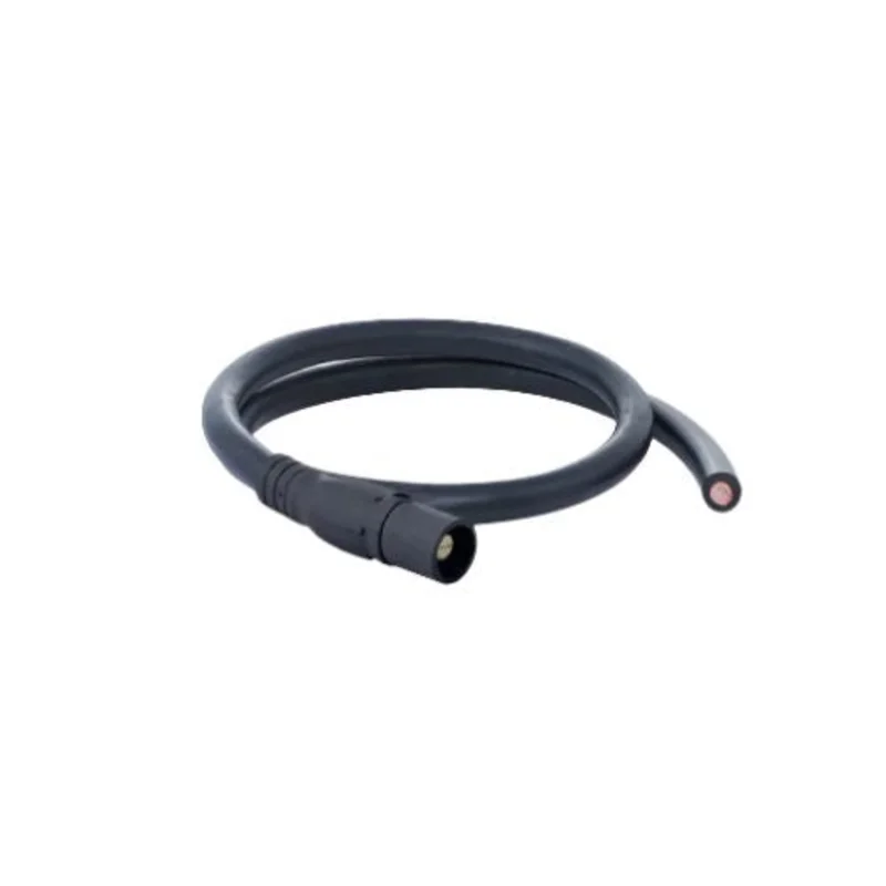 2/0 AWG Type SC Cable Cam Male Connector to Opposite Bare Black