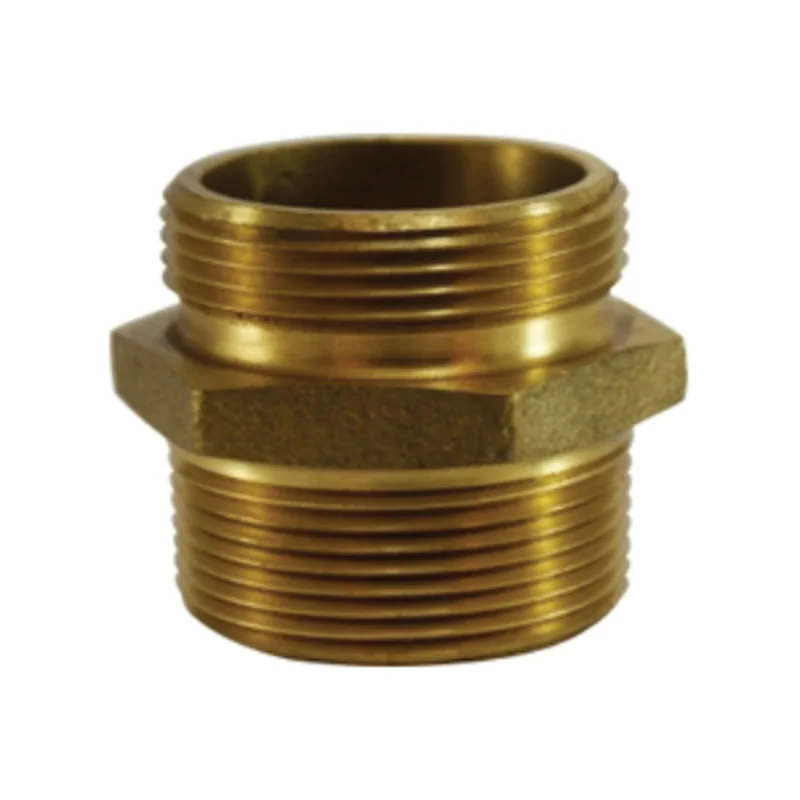 2-1/2 Inch Male NST Fire Hose Double Male Hex Nipple Brass 444095