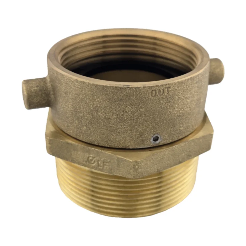 2-1/2 Inch NST x NPT Fire Hose Female and Male Swivel Adapter with Lugs Brass 444111