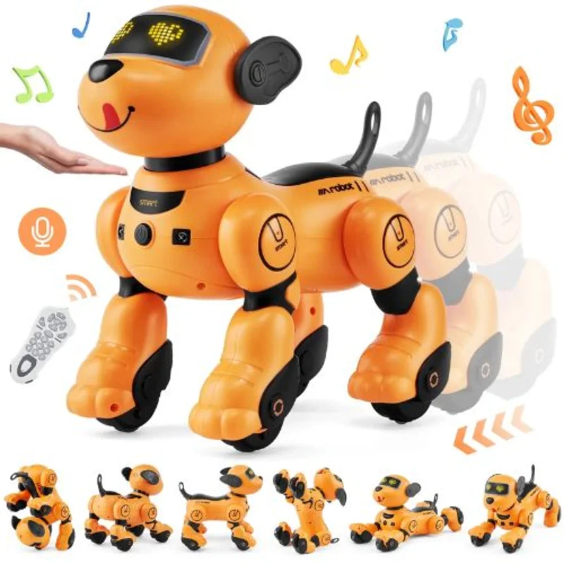 2.4GHz RC Robot Dog Smart Interactive Pet with Follow Touch & Voice Control Singing & Dancing for Kids 3+