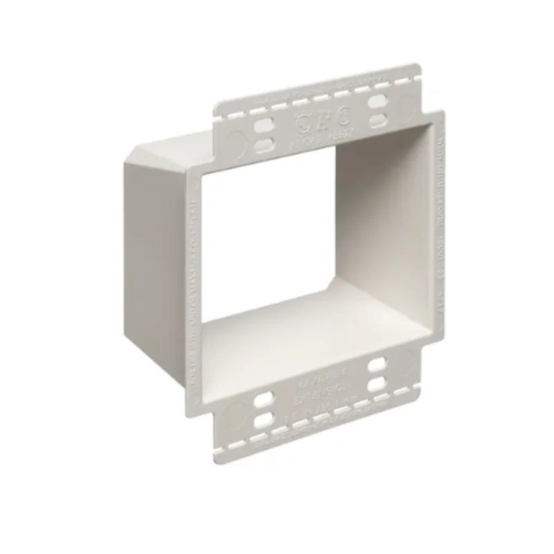 2 Gang Electrical Box Extender With Larger Flange for Flush Wall Installations BE2X