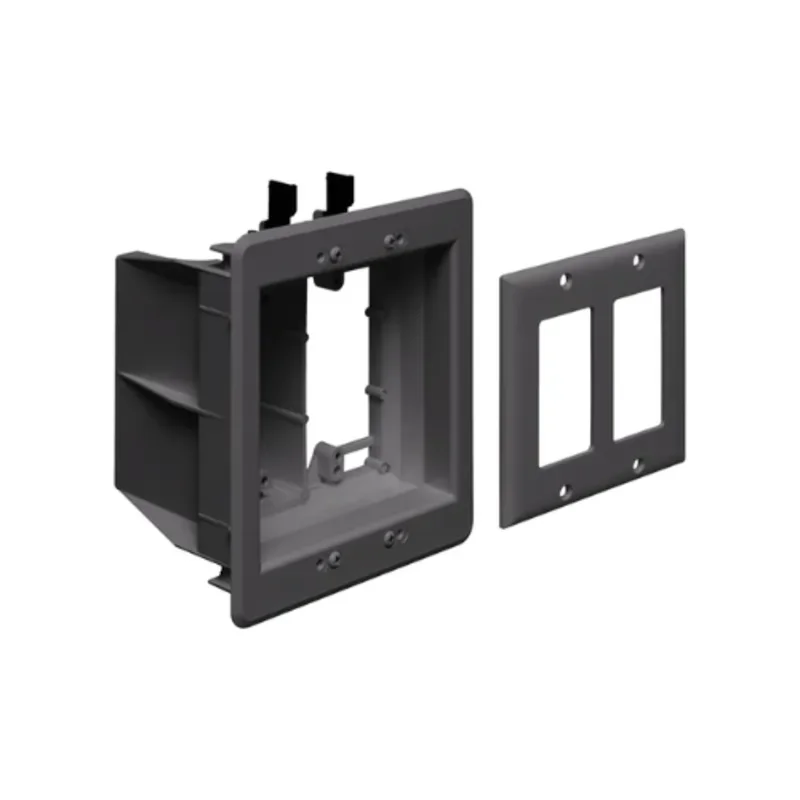 2 Gang Non Metallic Entertainment Box for Hidden Power and AV Cable Management TVBU505BL