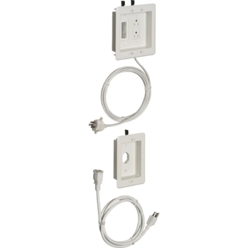 2 Gang Recessed TV Box Kit for Power and Low Voltage Connections TVBR22K