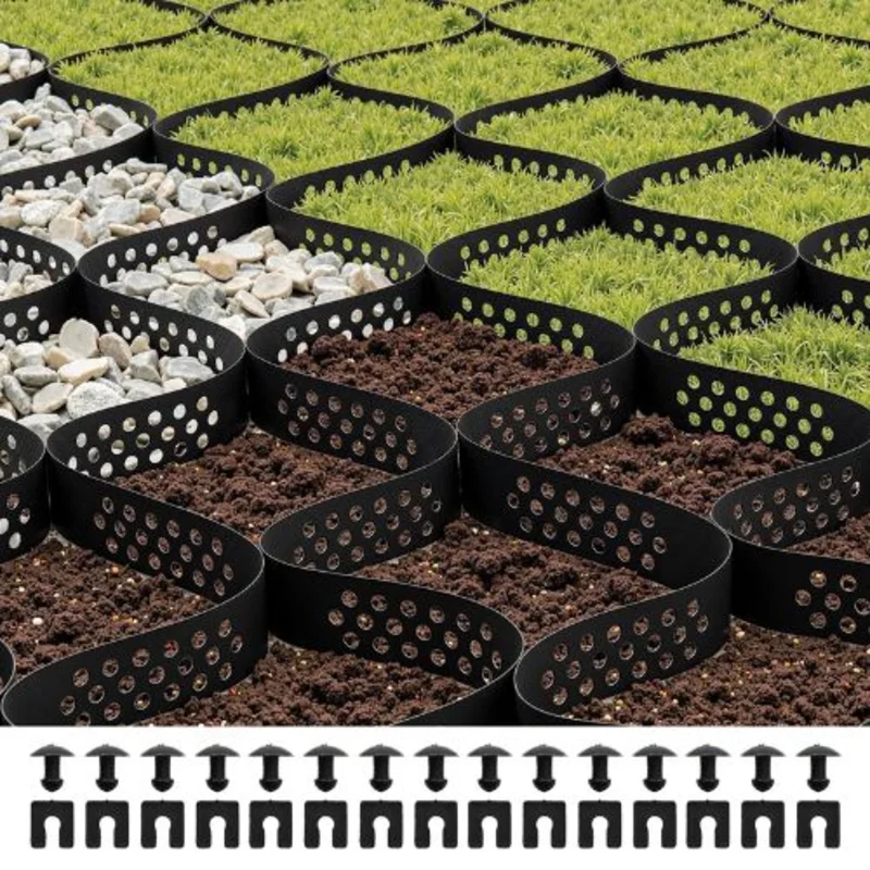 2 in Gravel Grid Permeable Grass and Ground Stabilizer for Driveways RV Parking Slopes (17.06 x 8.86 FT)